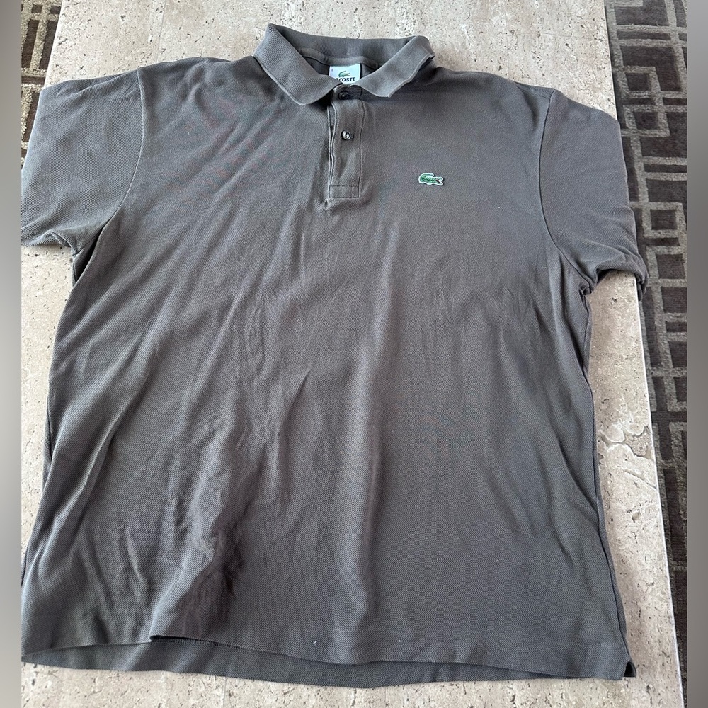 Lacoste Men's Pique Brownish Gray Polo Shirt